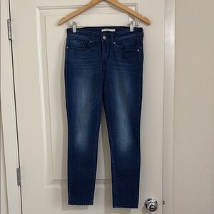 Levi's Blue Skinny Jeans with Stretch and Faded Details